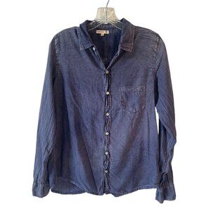 SUNDRY Stone-Washed Purple Long Sleeve Lightweight Button-Up Blouse Size 2